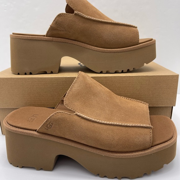 UGG Shoes - UGG Platform Slide Mules Sandals 
W / 1167476
W NEW HEIGHTS SLIDE Chestnut
